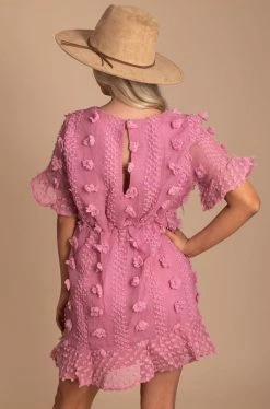 &merci Moving On Textured Mini Dress -Bella Ella Sales moving on pink back 5000x