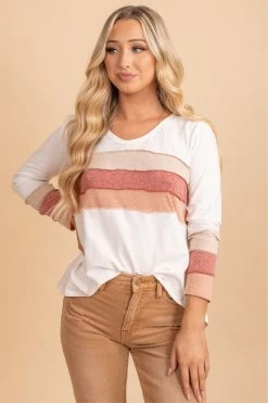 Bibi True To Self Color Blocked Striped Top -Bella Ella Sales oatmeal 1 3316f4f4 23d4 4c5f b10c dcc8e3a0083d 5000x