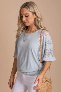 Emerald Collection Infinite Love Floral Sleeve Top - Light Brown -Bella Ella Sales oatmeal 1 a0f37017 d688 4c18 a912 ef5c4e6f639b 5000x