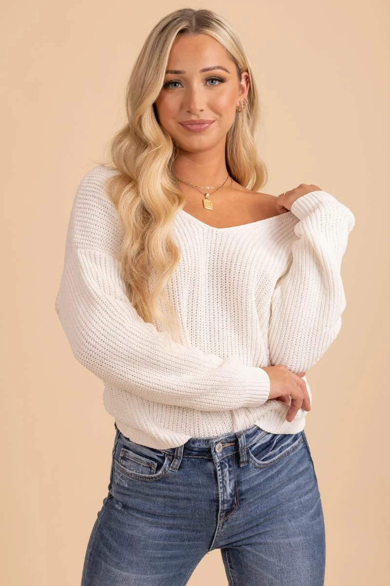 Love Tree Second Chance Open Back Sweater 1 Love Tree Second Chance Open Back Sweater