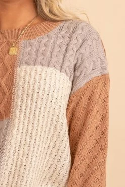 Be Cool After Sunset Color Block Sweater -Bella Ella Sales oatmeal 209a776e c8bf 4fb3 be17 949408352dfe 5000x