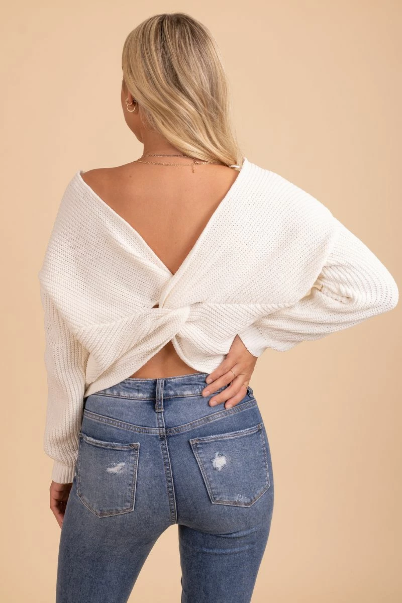 Love Tree Second Chance Open Back Sweater 2 Love Tree Second Chance Open Back Sweater - Image 2