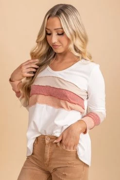 Bibi True To Self Color Blocked Striped Top -Bella Ella Sales oatmeal 3 048c1960 1b5a 4879 929e 9d8dca10262e 5000x