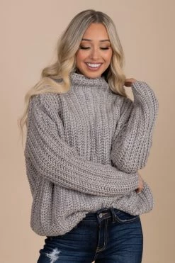 Wholesale Fashion Trends Ultimate Comfort Knit Sweater - Gray