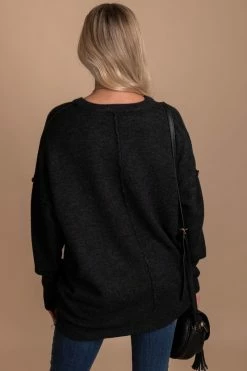 Zenana Admire Me Pocket Sweater - Dark Gray -Bella Ella Sales oatmeal 4 42119f0b a58d 496d ae78 b687b547a7cb 5000x