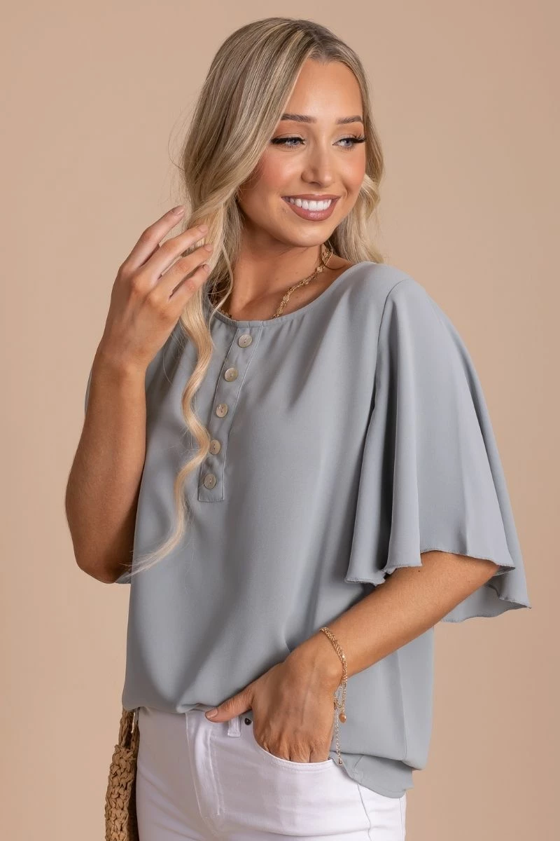 Zenana Focus On The Good Button Blouse 2 Zenana Focus On The Good Button Blouse - Image 2