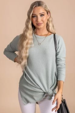 Zenana Life Goes On Long Sleeve Waffle Top -Bella Ella Sales oatmeal c45d0430 1669 4d5f 9384 8dd34f554894 5000x