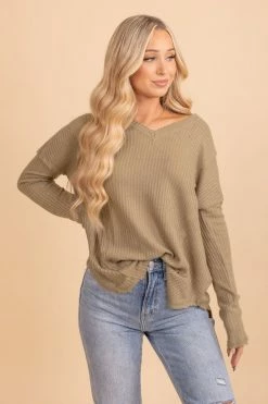 Very J Anything Goes Oversized Sweater -Bella Ella Sales olivetop 5000x