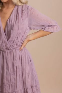 Listicle On The List Knee-Length Dress -Bella Ella Sales onthelistknee lengthdresspurplecloseup 5000x