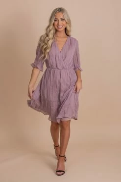 Listicle On The List Knee-Length Dress -Bella Ella Sales onthelistknee lengthdresspurplefull2 5000x