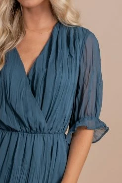 Listicle On The List Knee-Length Dress -Bella Ella Sales onthelistknee lengthdresstealcloseup 5000x