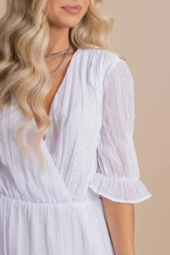 Listicle On The List Knee-Length Dress -Bella Ella Sales onthelistknee lengthdresswhitecloseup 5000x