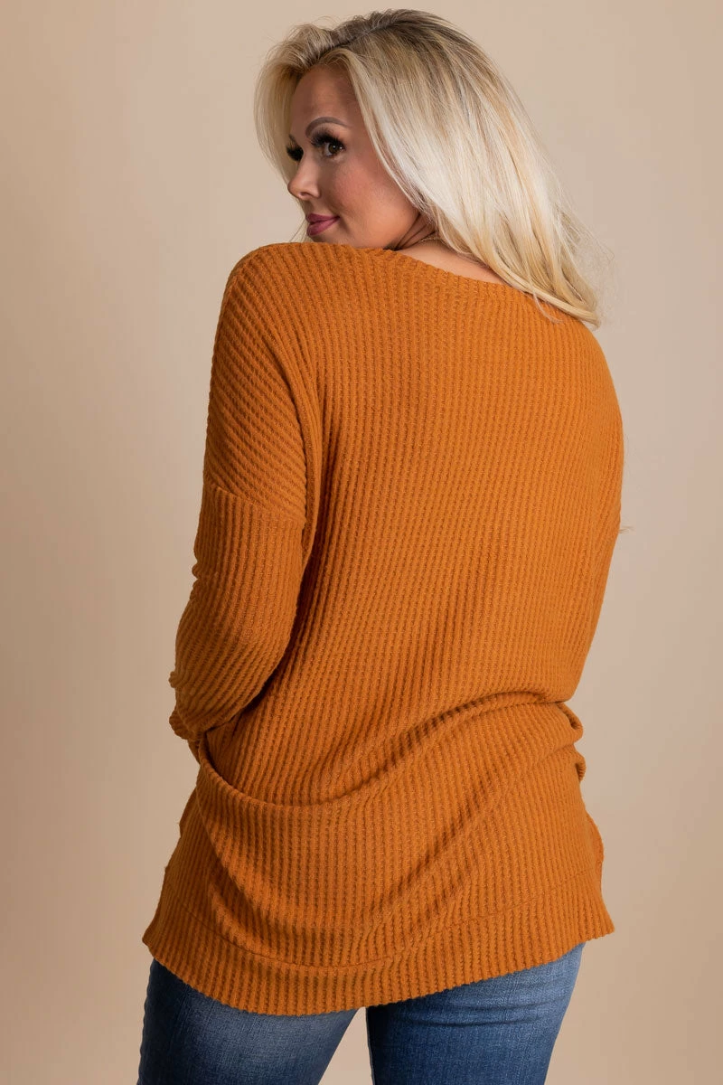 Zenana Spiced Cider V-Neck Waffle Top 15 Zenana Spiced Cider V-Neck Waffle Top - Image 15