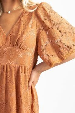 Listicle She's So Gorgeous Midi Dress -Bella Ella Sales orange detail 5000x