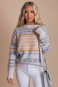 Be Cool My Favorite Season Nordic Print Sweater