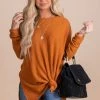 Zenana Life Goes On Long Sleeve Waffle Top