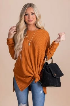 Zenana Life Goes On Long Sleeve Waffle Top