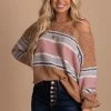 Eesome Hello Autumn Striped Knit Sweater