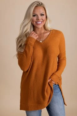 Zenana Spiced Cider V-Neck Waffle Top 39 Zenana Spiced Cider V-Neck Waffle Top -Bella Ella Sales orange main f7156448 448b 4d6a 94af 39f9938a7623 5000x