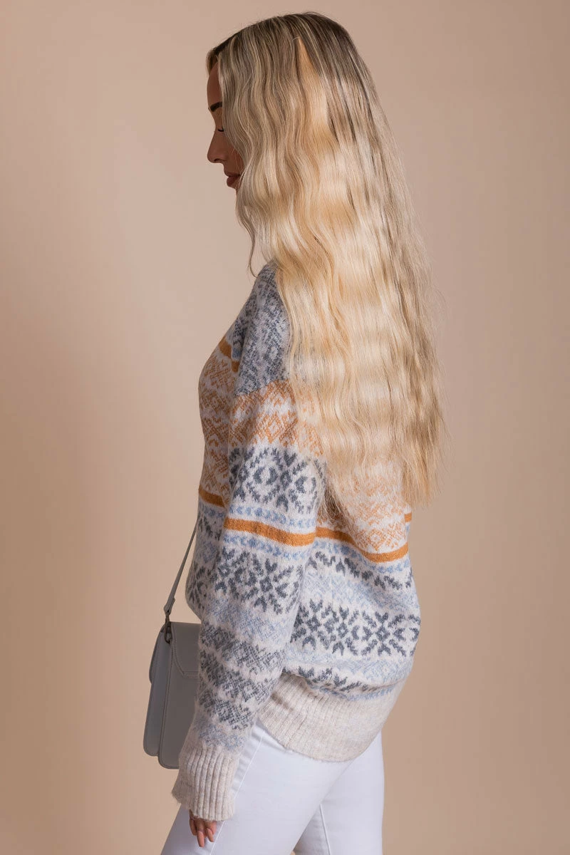 Be Cool My Favorite Season Nordic Print Sweater 2 Be Cool My Favorite Season Nordic Print Sweater - Image 2