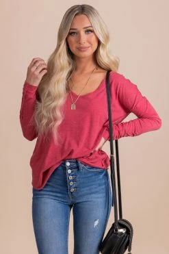 Impulse Off Price Harvest Wishes Long Sleeve Top -Bella Ella Sales pink front 19388e47 c138 4e61 8d72 006d5b587551 5000x