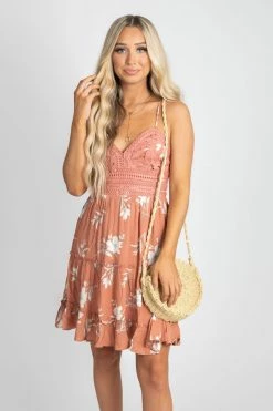 Love Tree Floral Lullaby Mini Dress -Bella Ella Sales pink front 630baac6 892e 4346 9531 4ce05c76d048 5000x