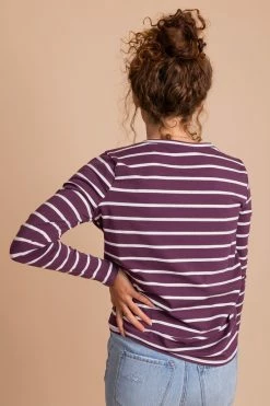 Bella Ella Boutique Everything You Need Burgundy Striped Top -Bella Ella Sales purple back aabce33d 249a 431c 8c83 55451c2233d8 5000x