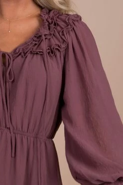 Blu Pepper Caught Up In The Details Long Sleeve Mini Dress - Purple -Bella Ella Sales purple detail 1a685b13 7353 4d60 90f3 b7cf479bf731 5000x