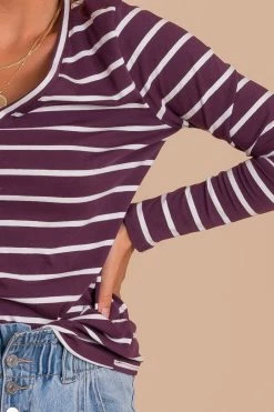 Bella Ella Boutique Everything You Need Burgundy Striped Top -Bella Ella Sales purple detail 936ca89f afd1 4f7c a310 263202b5bb9c 5000x