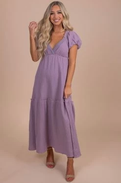 Listicle See You Soon Puff Sleeve Maxi Dress -Bella Ella Sales purple main f254ff78 6237 479f a918 98b815d68cd0 5000x