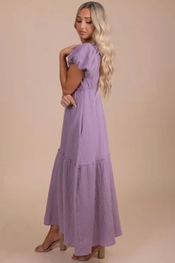 Listicle See You Soon Puff Sleeve Maxi Dress -Bella Ella Sales purple side 75b3c7c6 0e60 47da 9e1e 6e74ab1de8b5 5000x