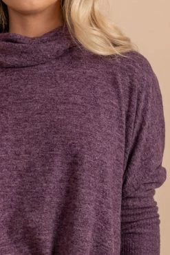 Zenana Highs And Lows Cowl Neck Tunic Top 19 Zenana Highs And Lows Cowl Neck Tunic Top -Bella Ella Sales purple top detail 5000x