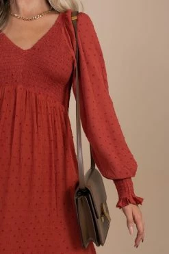 In Loom No Place Like You Smocked Long Sleeve Midi Dress -Bella Ella Sales red detail 7cb8e0a1 c61d 4652 ada0 d2255328ed1f 5000x