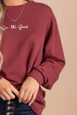 Tres Bien See The Good Pullover Sweater - Red -Bella Ella Sales red detail f7daafdf db78 4ddc b92f a859a90107d7 5000x