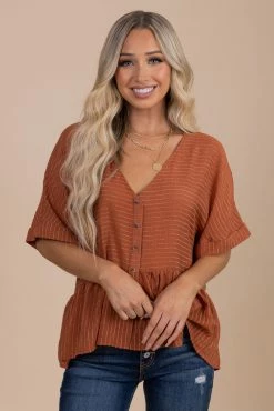 Mine & E&M Balcony View Peplum Top -Bella Ella Sales red main 1d430033 f784 47ca 9280 7705595e4422 5000x