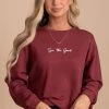 Tres Bien See The Good Pullover Sweater - Red