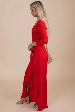 Janette Love You More Long Sleeve Maxi Dress -Bella Ella Sales red side 0104e6a9 6daa 49b9 90ce 37d66007f959 5000x