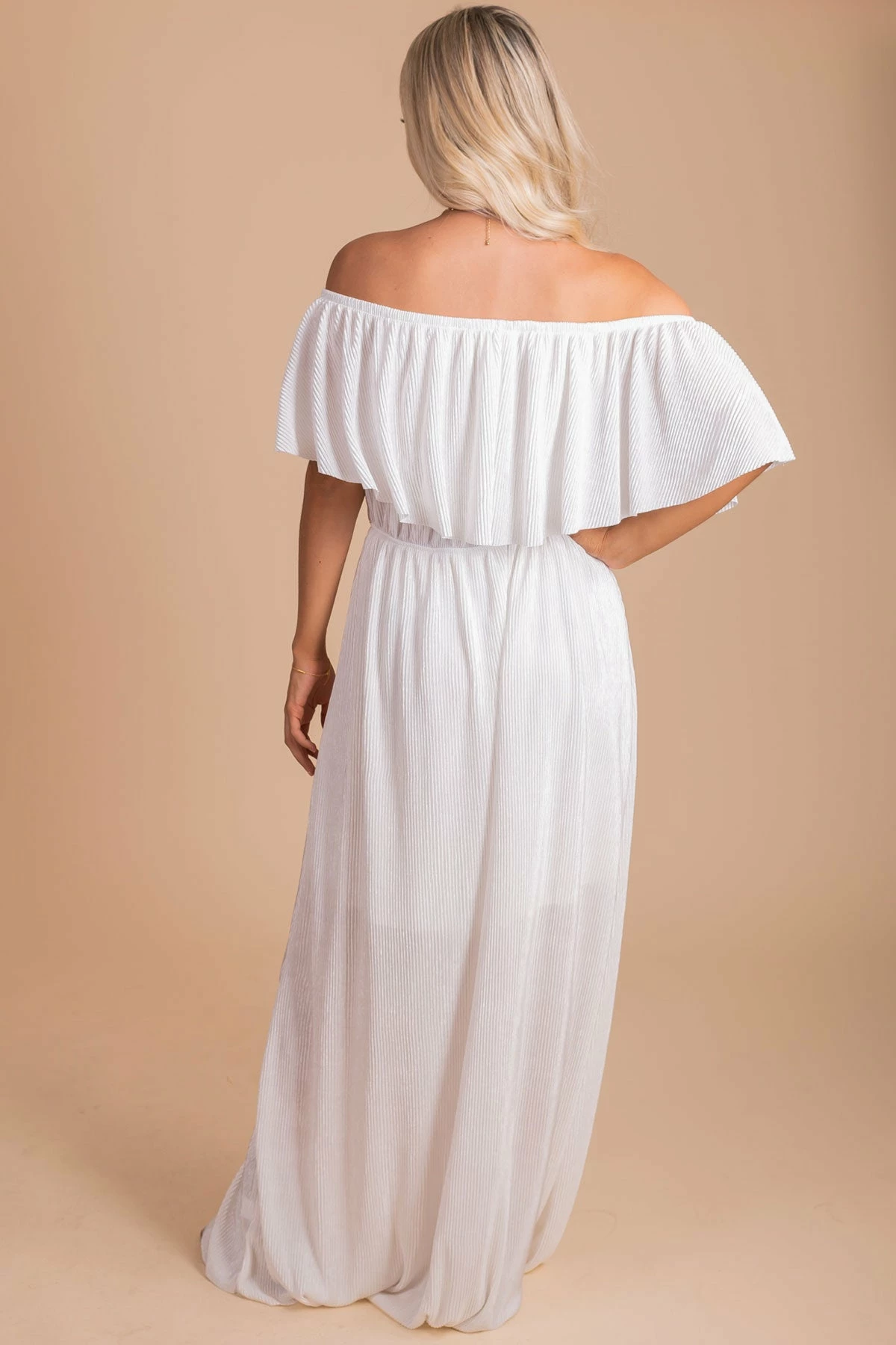 See & Be Seen Slow Dancing Ribbed Off Shoulder Maxi Dress 4 See & Be Seen Slow Dancing Ribbed Off Shoulder Maxi Dress - Image 4