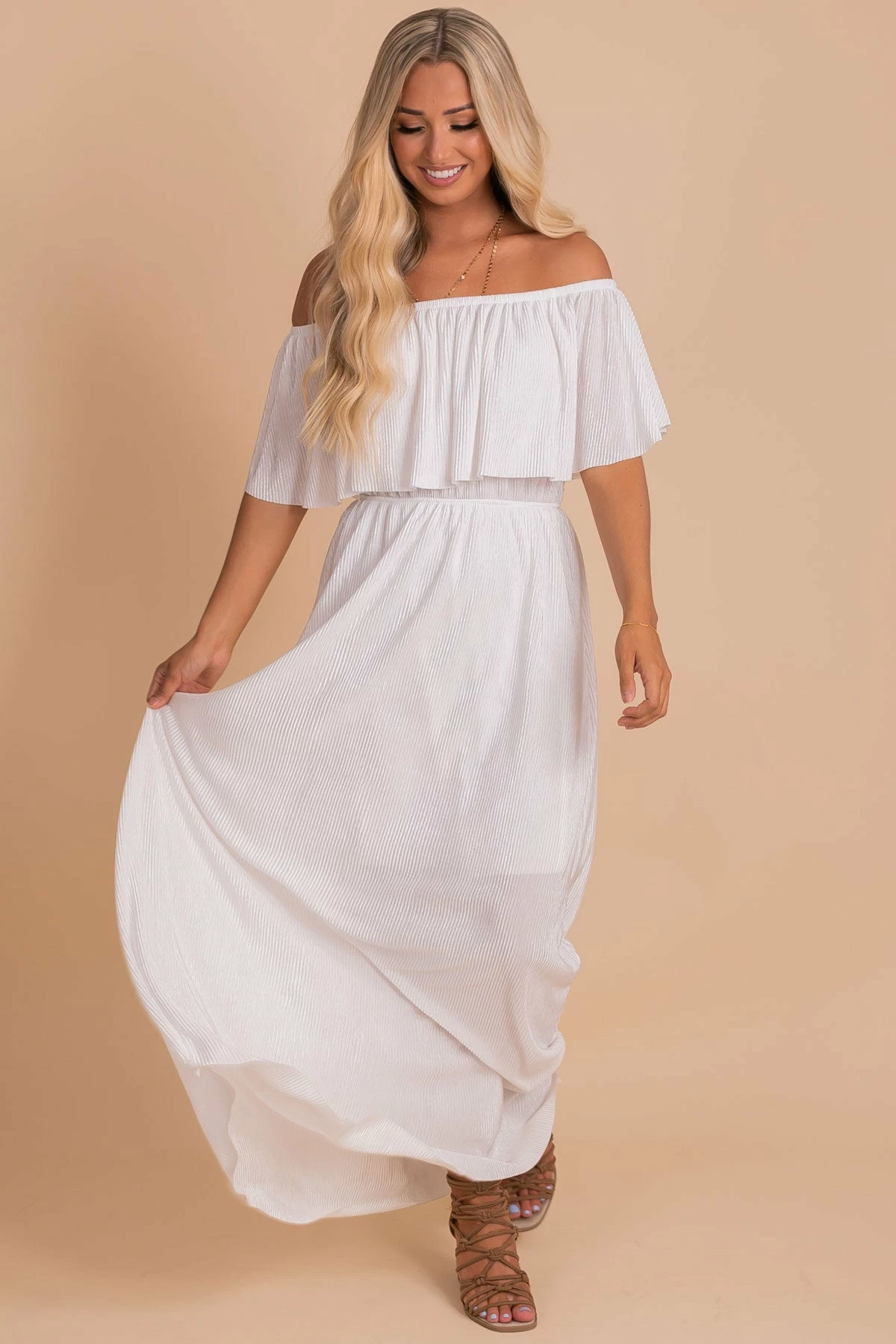 See & Be Seen Slow Dancing Ribbed Off Shoulder Maxi Dress 1 See & Be Seen Slow Dancing Ribbed Off Shoulder Maxi Dress
