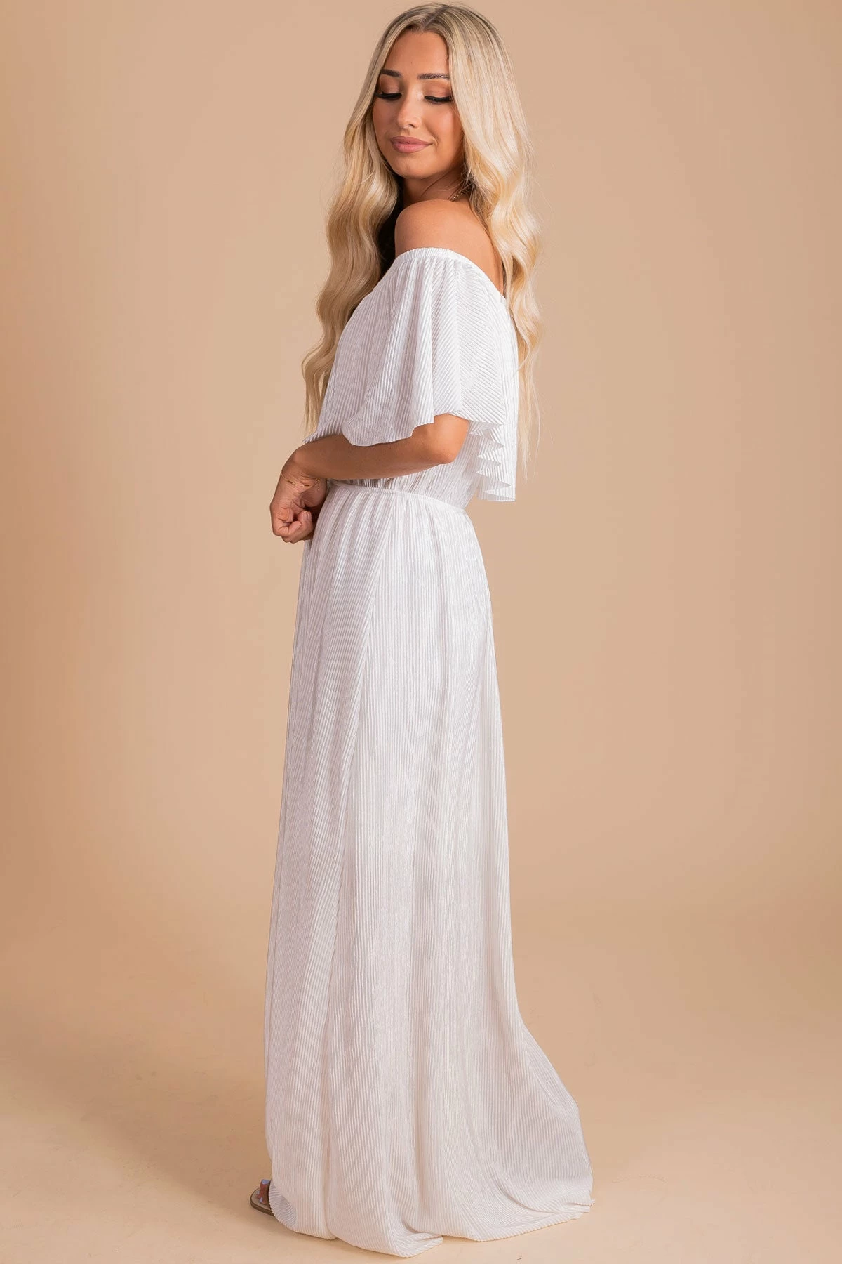 See & Be Seen Slow Dancing Ribbed Off Shoulder Maxi Dress 3 See & Be Seen Slow Dancing Ribbed Off Shoulder Maxi Dress - Image 3