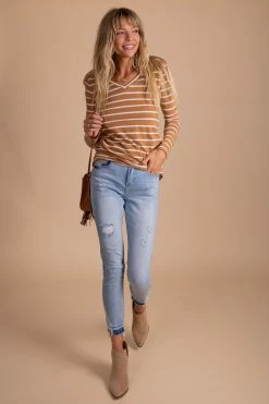 Zenana Show Your Stripes Long Sleeve Top -Bella Ella Sales striped fall top 5000x