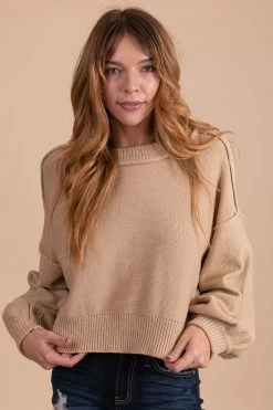 Papermoon Never Let Me Go Cropped Sweater -Bella Ella Sales tan main 4f3f7c48 69c6 4aa8 9c6b 95621e402304 5000x