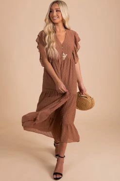 Bella Ella Boutique Time After Time Maxi Dress 49 Bella Ella Boutique Time After Time Maxi Dress -Bella Ella Sales time after time brown front 5000x