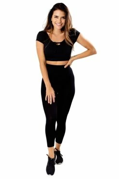 Venus Athletic Cropped Tie Accent Top -Bella Ella Sales top4 e223d225 10be 48f1 b5ab 5d540789480e 5000x