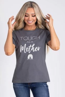 Zenana Tough As A Mother Graphic Tee 16 Zenana Tough As A Mother Graphic Tee -Bella Ella Sales tough as a mother gray main image 5000x
