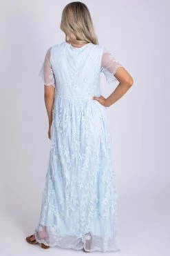 Polagram Unstoppable Lace Maxi Dress -Bella Ella Sales unstoppable blue back 5000x