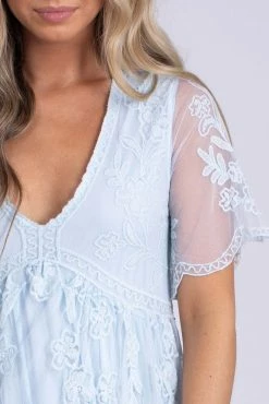 Polagram Unstoppable Lace Maxi Dress -Bella Ella Sales unstoppable blue detail 5000x