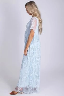 Polagram Unstoppable Lace Maxi Dress -Bella Ella Sales unstoppable blue side 5000x