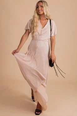 See & Be Seen What About Love Ribbed Maxi Dress - Light Pink