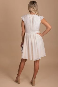 Listicle I'll Be Waiting Flutter Sleeve Mini Dress -Bella Ella Sales white back 8b0fed3b a314 4f73 9e3f 815e17fe7801 5000x